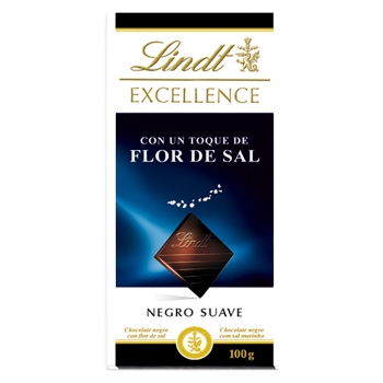 Chocolate negro suave con toque de sal Lindt Excellence 100 g.