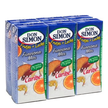 Zumo de fruta y leche Don Simón Caribe pack de 6 briks de 20 cl.