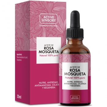 Aceite de rosa mosqueta 100% natural Active Sensory 25 ml.