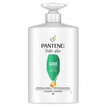 Champú suave & liso fórmula Pro-V con antioxidantes para cabello encrespado y rebelde Nutri Pro-V Pantene 1000 ml.