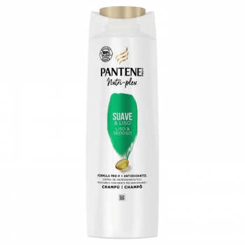Champú suave & liso fórmula Pro-V con antioxidantes para cabello encrespado y rebelde Nutri Pro-V Pantene 675 ml.