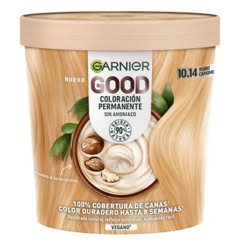 Coloración permanente sin amoniaco fórmula vegana tono 10.14 rubio camomila Good Garnier 1 ud.