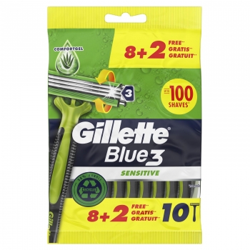 Maquinillas desechables para hombre Blue3 Sensitive Gillette 8 ud.