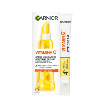 Crema iluminadora para contorno de ojos con vitamina C SkinActive Garnier 15 ml.
