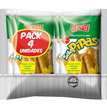 Palitos de pan crujiente con pipas Velarte pack 4 unidades de 40 g. 4 x 40 g