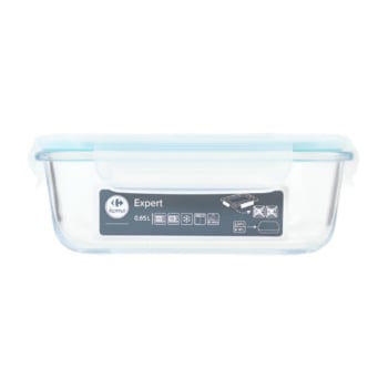 Hermético de Vidrio Borosilicato Rectangular 0.65 L CARREFOUR HOME