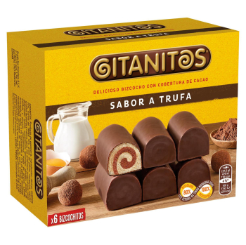Bizcocho sabor trufa con cobertura de cacao Gitanitos 165 g