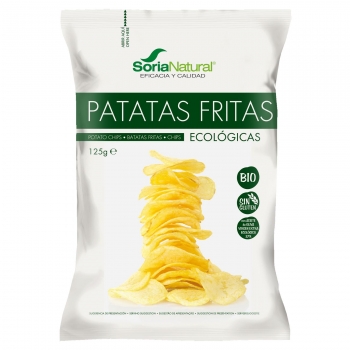 Patatas fritas en aceite de oliva ecológicas Soria Natural sin gluten y sin lactosa 125 g.