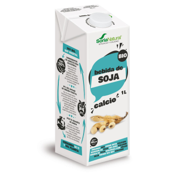 Bebida de soja con calcio ecológica Soria Natural sin gluten brik 1 l.