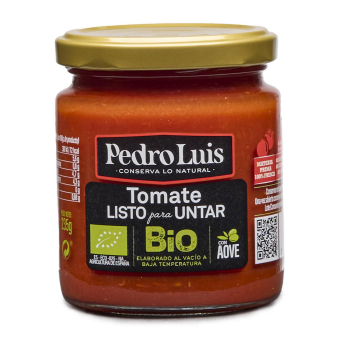 Tomate listo para untar con aceite oliva ecológico Pedro Luis sin gluten 235 g.