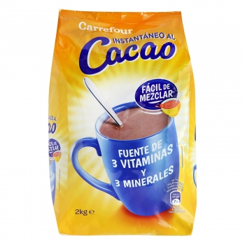 Cacao soluble instantáneo Carrefour 2 kg.