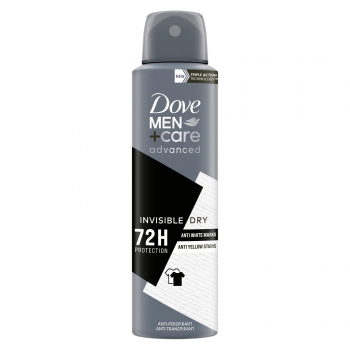 Desodorante en spray antitranspirante Invisible Dry 72h Advanced Care Dove Men 150 ml.