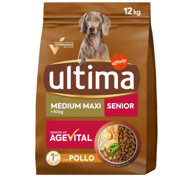 Pienso de pollo para perro medium maxi senior Ultima 12 kg.