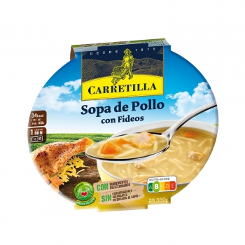Sopa de pollo con fideos Carretilla 350 g.