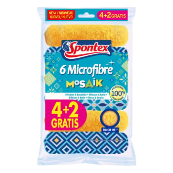 Bayeta Microfibra Multiuso de gran Tamaño SPONTEX 6 ud - Multicolor