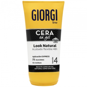 Cera para el pelo en gel look natural control 48h acabado flexible Giorgi 145 ml.
