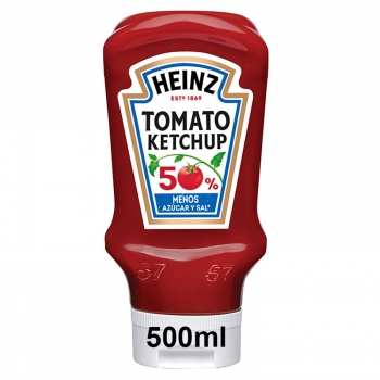 Kétchup 50% menos azúcar y sal Heinz envase 550 g.