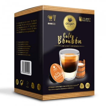 Café bombón con leche condensada en cápsulas Origen & Sensations compatible con Dolce Gusto 10 unidades de 28 g.