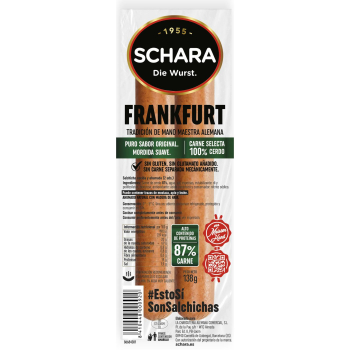 Salchichas frankfurt Schara sin gluten 138 g.