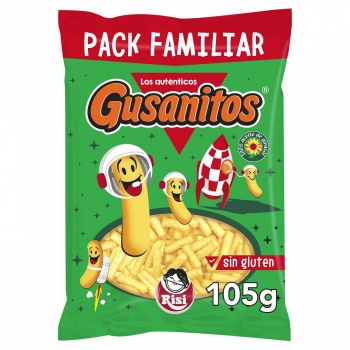 Aperitivo de maíz Gusanitos Risi sin gluten 105 g.