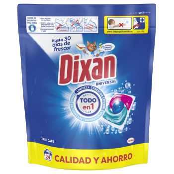Detergente en cápsulas Trio Caps Universal Dixan 24 ud.
