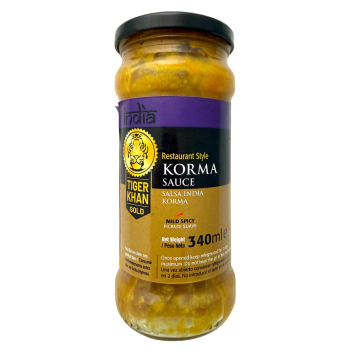 Salsa korma picante suave Tiger Khan sin gluten 340 ml.