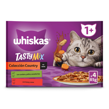 Comida húmeda mix de carne para gato Whiskas 4x85 g