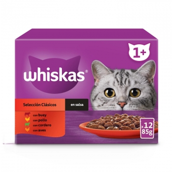 Comida húmeda de carnes para gato adulto Whiskas 12x85 g