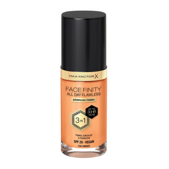 Base de maquillaje facefinity 3 en 1 foundation amber C90 SPF20 Max Factor 30 ml.