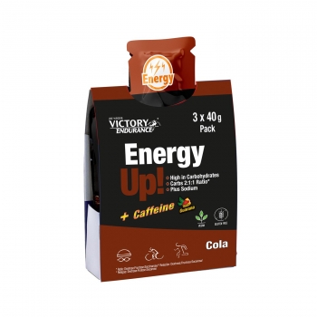 Gel energético + cafeína sabor cola Victory Endurance pack de 3 bolsitas de 40 g.
