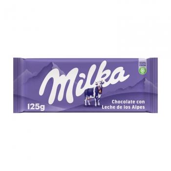 Chocolate con leche de los Alpes Milka 125 g.
