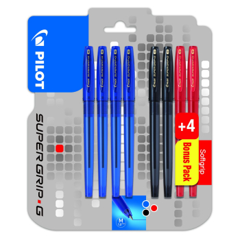 4 Bolígrafos Super Grip G Pilot Azul + 4