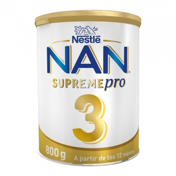 Leche infantil de crecimiento desde los 12 meses en polvo Nestlé Nan Supreme 3 sin aceite de palma lata 800 g.