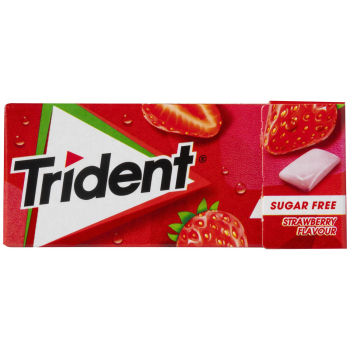 Chicle de fresa Trident sin azúcar 14,5 g.