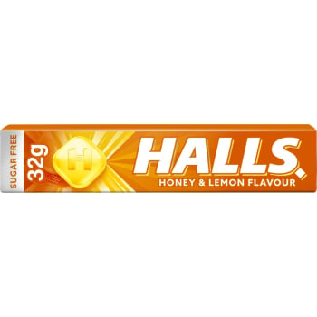 Caramelos sabor miel y limón Halls sin azúcar 32 g.