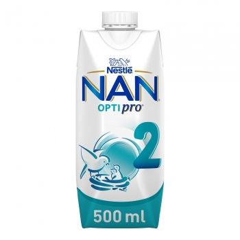 Leche infantil de continuación desde 6 meses líquida Nestlé Nan Optipro 2 brik 500 ml.