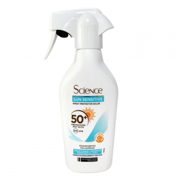 Spray protector solar pieles sensibles SPF50+ Science Les Cosmétiques 250 ml.