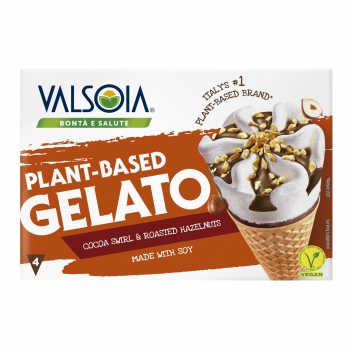 Conos con helado de soja Valsoia sin lactosa 4 ud.