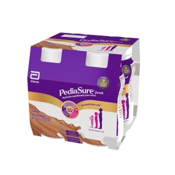 Complemento alimenticio de chocolate Pediasure Drink pack de 4 unidades de 200 ml. 4 x 200 ml