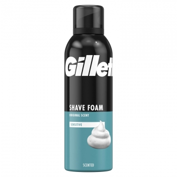 Espuma de afeitar para piel sensible Gillette 200 ml.