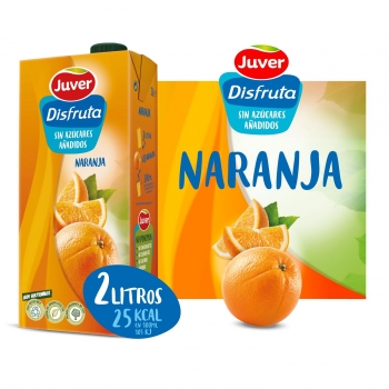 Zumo de naranja sin azúcar añadido Juver-Disfruta brik 2 l.