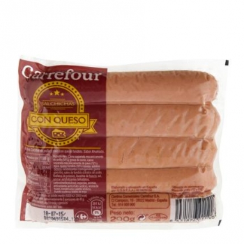 Salchichas con queso Carrefour 200 g.