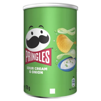 Aperitivo de patata sabor crema agria y cebolla Pringles 70 g.