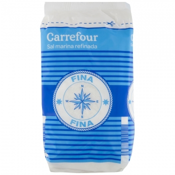 Sal marina fina Carrefour 1 kg.
