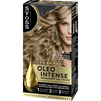 Coloración permanente sin amoníaco 8-50 rubio claro ceniza Oleo Intense SYOSS 1 ud.