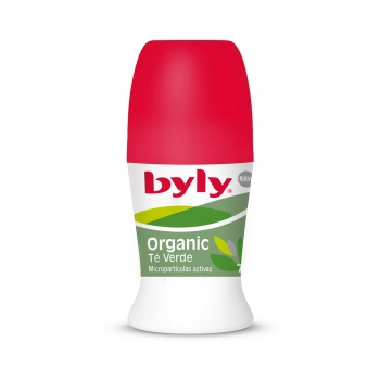 Desodorante roll-on organic fresh activo 48h con menta y té verde ecológicos Byly 50 ml.