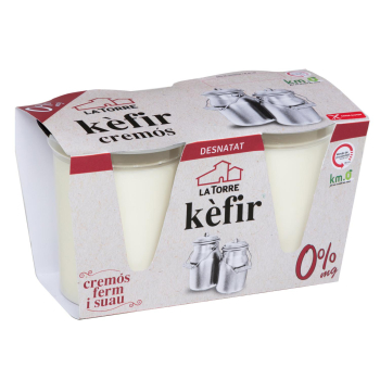 Kéfir desnatado La Torre sin gluten pack 2 unidades 125 g. 2 x 125 g