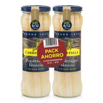 Espárragos blancos extra 8/12 Carretilla pack 2 unidades de 205 g. 2 x 205 g