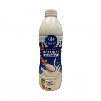 Yogur liquido natural azucarado Carrefour Classic 1 kg.
