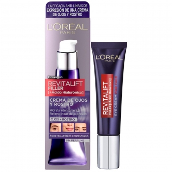 Crema de ojos y rostro ácido hialurónico Revitalift Filler L'Oréal Paris 30 ml.